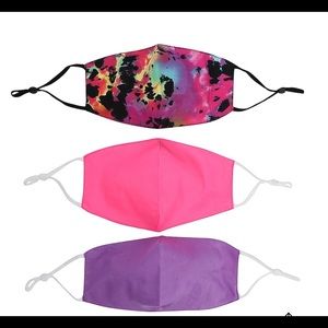 {NWT} TIE-DYE KIDS’ FACE MASK (3PK)- Pink & Purple